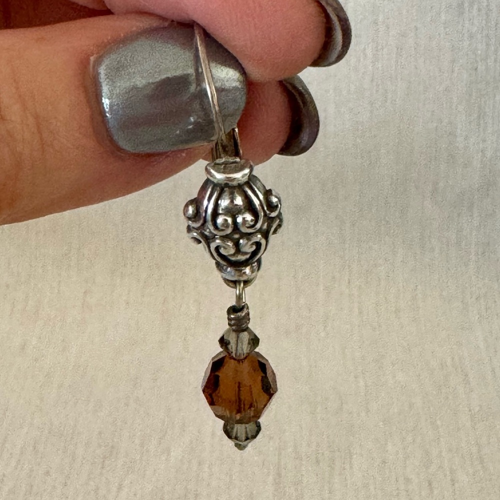 Vintage Brighton amber drop earrings - Picture 3 of 6